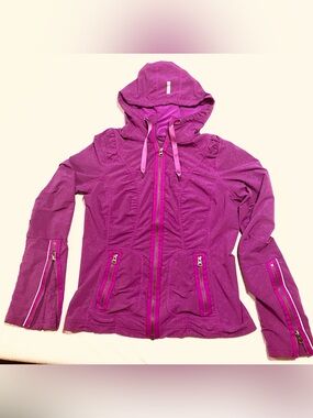 Zella Purple Full-Zip Athletic Yoga Layering Hoodie - M